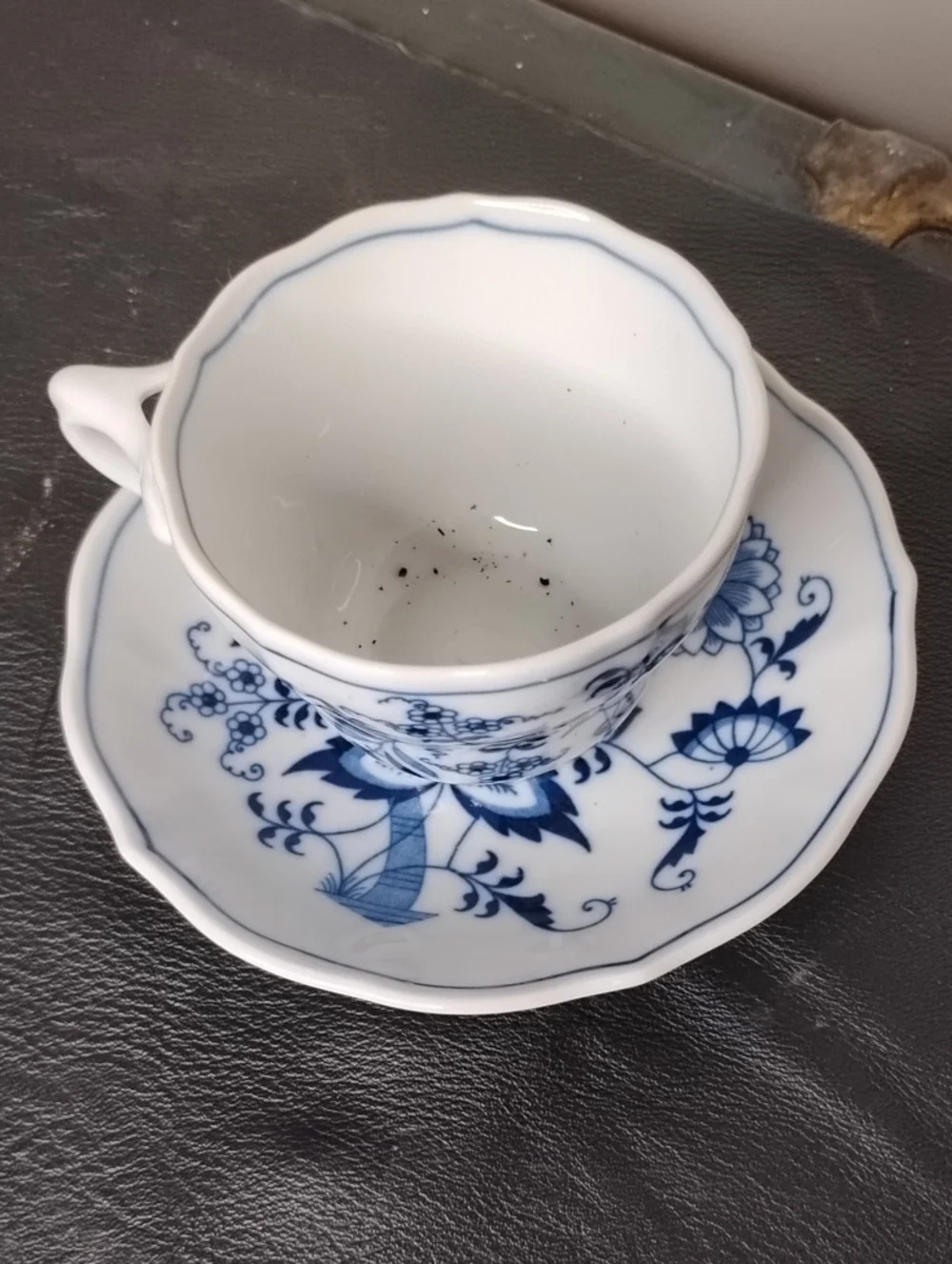 Blue Danuba NBlue Floral Porcelain Teacup with Saucer Set